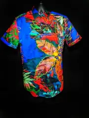 Robert Graham Cannon Beach Colorful Short Sleeve Shirt Size XL