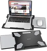 Laptop Lap Desk for Bed, DeskLogics Portable Bed Laptop Desk Stand for Couch, Sofa, Home, Office, Travel, Writing - Anti-Slip Heat Shield - Retractable Left/Right Mouse Pad, Gift Ideas