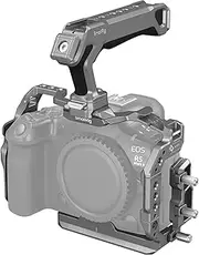 SmallRig R5 II Cage, HawkLock Quick Release Cage Kit for Canon EOS R5 Mark II with Top Handle and Cable Clamp, Tempered Screen Protector, Multiple Mounting Points, Titanium Gray - 5029