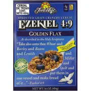Ezekiel 4:9 Organic Sprouted Grain Cereal, Golden Flax, 16-Ounce Boxes (Pack ...