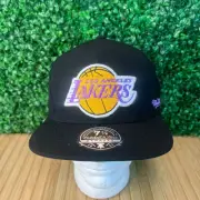 Los Angeles Lakers Hat Cap Mitchell & Ness Size 7 1/2 Fitted Dynasty Black