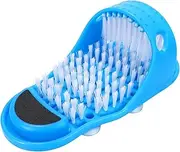 Kissbuty Magic Foot Cleaner Simple Scrubber Shower Spa Easy Cleaning Brush Exfoliating Massager Slipper, 1 Pc (Blue)