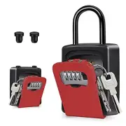 Key Lock Box For Outside Lock Box With Combination Lock For House Key Weather...