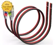 2 Pack Speaker Bare Wire Cables to RCA Plugs Adapter Repair Speaker Cord