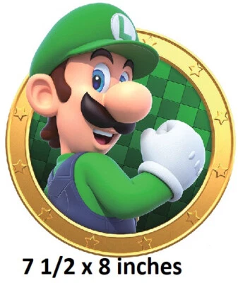 Luigi Wall Decal Super Mario Bros Sticker Peel & Stick Art Nintendo Room Decor