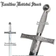 35" Excalibur Medieval Crusader Knight Sword with Sheath Costume
