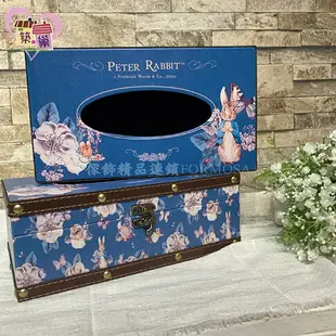 《正版授權》Peter Rabbit 彼得兔皮革掀蓋式玫瑰面紙盒 不怕摔紙巾盒 桌上收納置物盒 開店交換禮物【築巢傢飾】