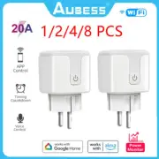 1-8 PCS Smart WiFi Socket EU Plug 20A Power Monitor for Alexa Google Home