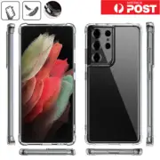 Fit Samsung S25 S24 S23 S22 S21 S20 FE Clear Back Case Shockproof Bumper Cover
