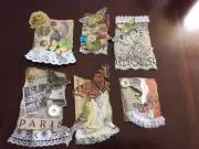 Set 6 Homemade Junk Journal Tags Vintage Inspired