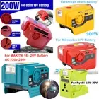 200W Battery Power Inverter For Makita Dewal Milwaukee Ryobi Ozito18V to AC220V