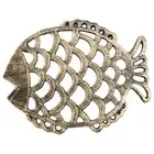 Cast Iron Fish Trivet, 7.5X6Inch Decorative Vintage Pattern for Cookware3444