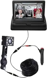 Leona Co Baby Car Camera, HD Display Baby Car Mirror with Night Vision Feature, 4.3 Inch Baby Car Monitor with Wide Clear View, Baby Car Seat Mirror Camera Rear Facing to Observe Baby's Every Move