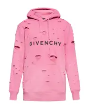 GIVENCHY Archetype hoodie with destroyed effect S,XL,L,M bright pink