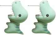 [Caiyao] Cute 3D Cartoon Clay Animal Bite Earrings Handmade Polymer Clay Pet Shark Dinosaur Corgi Triceratops Post Stud Earrings for Women Girl Party Holiday Presents Jewelry