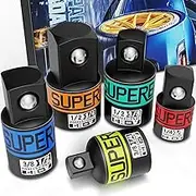 Arwealxs 5 Piece Impact Socket Adapter and Reducer Set, 1/2 to 3/4,1/2 to 3/8,3/8 to 1/2,3/8 to 1/4,1/4 to 3/8 Drive Socket Adapter Set, Reducer Converter Adapter Set for Impact Driver Conversions