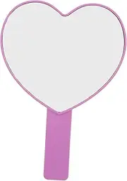 HOLIDYOYO Handheld Vanity Mirror Heart Shape Hand Mirror Makeup Mirror Personal Mirror Makeup Compact Mirror Coquette Mirror Hairdressing Mirror Barbershops Mirror Aluminum Mirror Violet