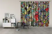 3D Art Style Graffiti Animal NAO053 Photo Curtain Printing Fabric Window Fay