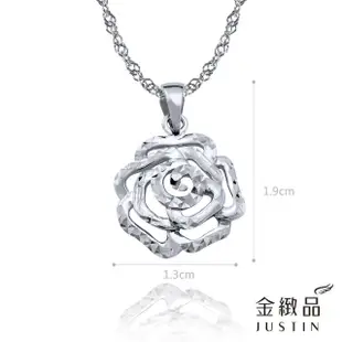 【金緻品】永生玫瑰 PT950鉑金墜子(玫瑰 花墜 優雅 時尚 年輕 白金墜子 白金墜飾 山茶花 簍空)