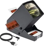 MAFUEAY 35mm Slide and Film Viewer, Negative Viewer, Desk Top LED Lighted Illuminated Viewing, 3X Magnification, USB Powered