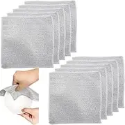 Double Wire Dishwashing Rag, 10Pcs Multipurpose Wire Dishwashing Rags,Anti-Scratch Steel Wire Dishwashing Rag,Steel Wire Cleaning Mesh Cloth Dish Rag,Non Scratch Wire Dishwashing Rags for Wet and Dry