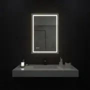 niveal Wall Bathroom Vanity Mirror 24" W x 36" H Rectangular Frameless LED