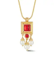Chloe and Madison Plated CZ Gem Pendant Necklace