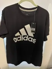 Adidas The Go-To Performance Black Tee Shirt climalite women's size L/G AB