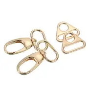 Swivel Snap Hook, Lobster Claw Clasp with Triangle Ring (1", Gold)