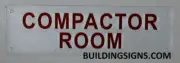 Compactor Room Sign (White, Reflective, Aluminium 10x3) ref1020-REF24-1027