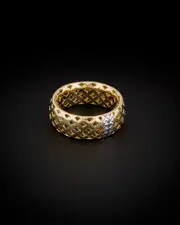 14K Italian Gold Lattice Band Ring