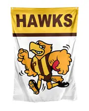 Hawthorn Hawks AFL Retro Mascot Design Wall Flag Banner