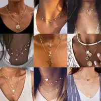 在飛比找蝦皮購物優惠-Gold color Choker Necklace for