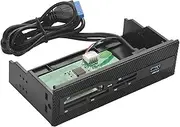 ZenithAur USB 3.0 Card Reader Internal for PC, Multi - Function Front Panel Hub with M2 SD MS XD CF TF Compatibility