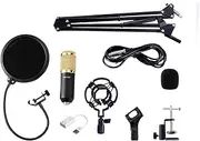OZSTOCK BM800 Condenser Microphone Kit Studio Suspension Boom Scissor Arm Sound Card