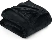 Utopia Bedding Fleece Blanket Twin XL Size Black 300GSM Luxury Blanket for Couch Sofa Bed Anti-Static Fuzzy Soft Blanket Microfiber (90x76 Inches)