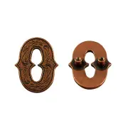 Number '0' Screwback Concho in Antique Copper Plated 1339-273