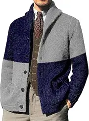 [DGHM-JLMY] Sweater Cardigans For Men Long Sleeve Lapel Knitted Cardigan Coat Cable Knit Casual Sweaters With Pockets
