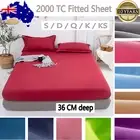 2000TC Breathable Fitted Sheet Bed 36CM Deep Pocket King/Queen/Double/KingSingle