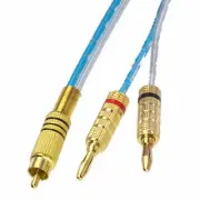 RCA phono male B to Deluxe 4mm bananas AV Audio amplifier speaker cable 1~16FT