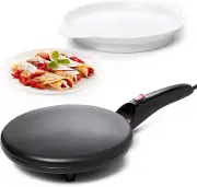 Moss & Stone Electric Crepe Maker With Auto Power Off, Portable Black