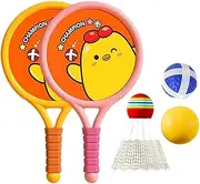 Shxupjn Badminton Racket for Kids - 1 Pair Sport Ball Racket for Outdoor Kids - Birthday Boys Girls Fun for Parent-Child Interaction for Backyard, Playground
