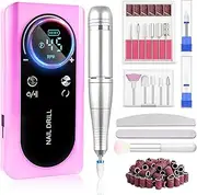 LEDSUUEI Electric Nail File 45000RPM: Professional Rechargeable Nail Drill for Acrylic Nails Gel Polishing Removing Adjustable Speed Nail Drill Machine, Manicure Pedicure E File Kit for Home Salon