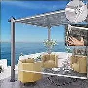 Roll Up Blinds PVC Vinyl Waterproof Outdoor Garden Curtain Thermal Insulated Dustproof Rainproof for Bedroom Bathroom Clear 4ft W x 5ft H