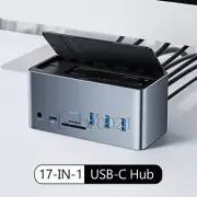 Docking Station 17-in-1 Triple Display Laptop USB C VGA PD Hub Ethernet SD/TF