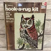 New Vintage 1970s Malina Hook A Rug Kit "Hoot Owl" #25/27 Unopened Kit 20x27 NOS