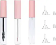 3Pcs 10ml Empty Mascara Tube Eyeliner Tube and Lip Gloss Tubes with Rubber Inserts and Funnels Eyelash Cream Container Bottle Ideal Kit for DIY Cosmetics
