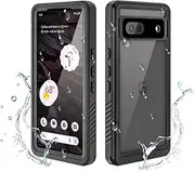 Google Pixel 7a Case Waterproof, IP68 Certified Waterproof 360 Degree Shockproof Dustproof Full Body Protective Case for Pixel 7a 2023 (Pixel 7a Black)