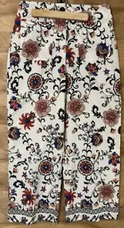 NWT Nicole Miller New York Women's Hi-Rise Straight Leg Beige Pants Size 8 Boho