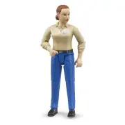 Bruder - Bworld Female Figure - Light Shirt & Blue Jeans